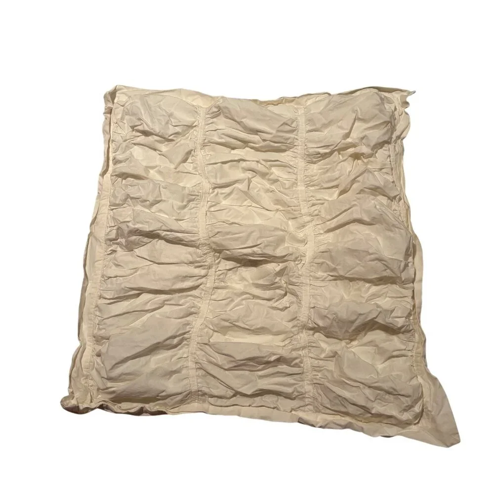 Anthropologie Cirrus Duvet Cover Cream Cotton Ruffle Y2K Queen Comforter 1 Sham